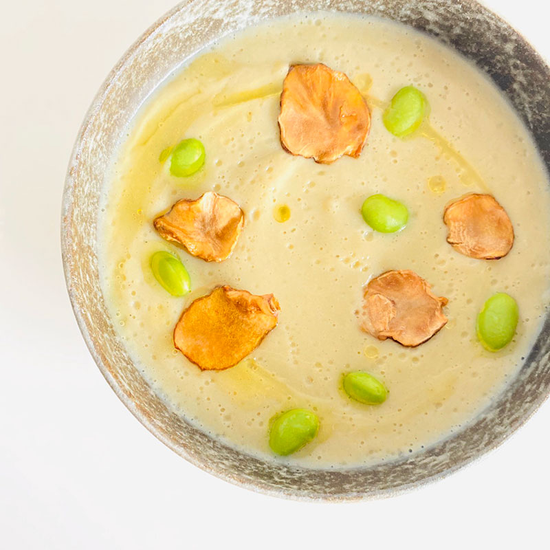 菊芋と枝豆ミルクの濃厚スープ