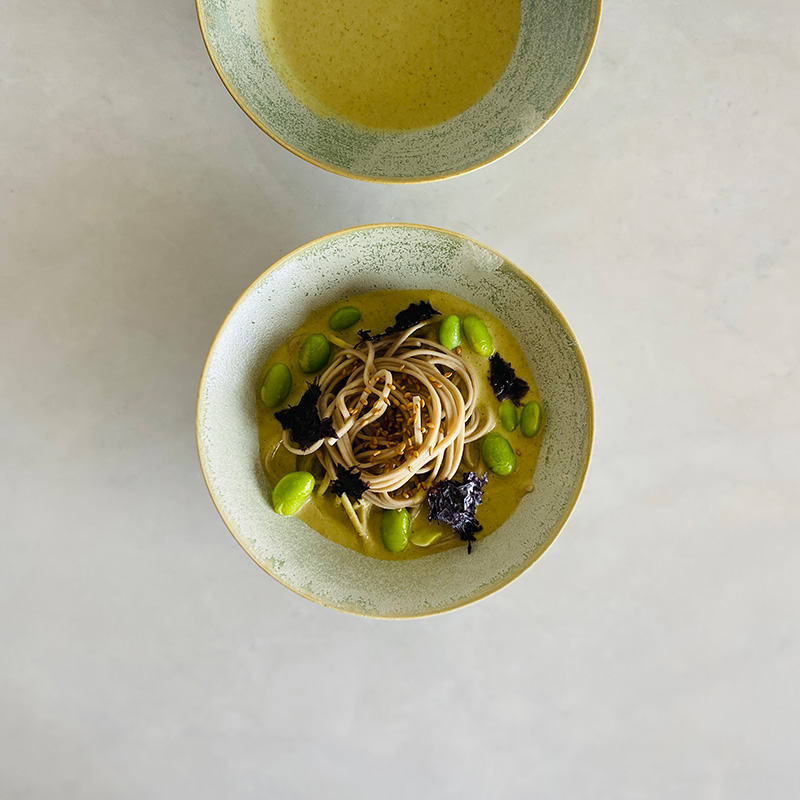 枝豆と胡麻の蕎麦ダレ